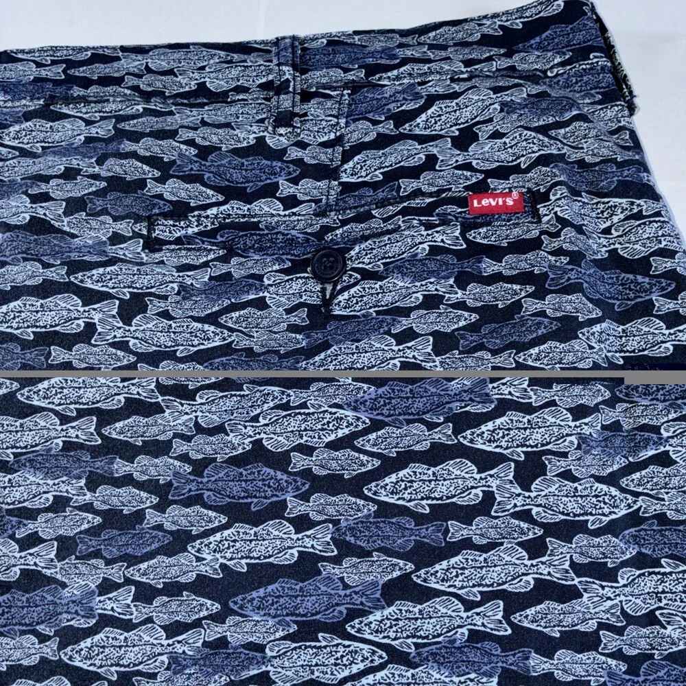 Levi’s XX Chino Shorts Fish Nautical Design‎ Men’s Size 44 Blue